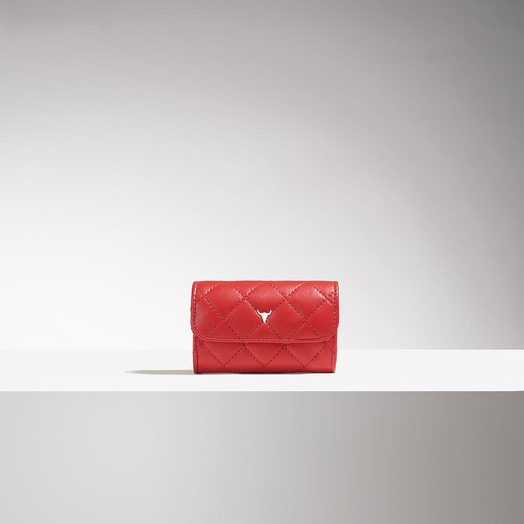 PORTE-MONNAIE NATA - CUIR ROUGE MATELASSÉ