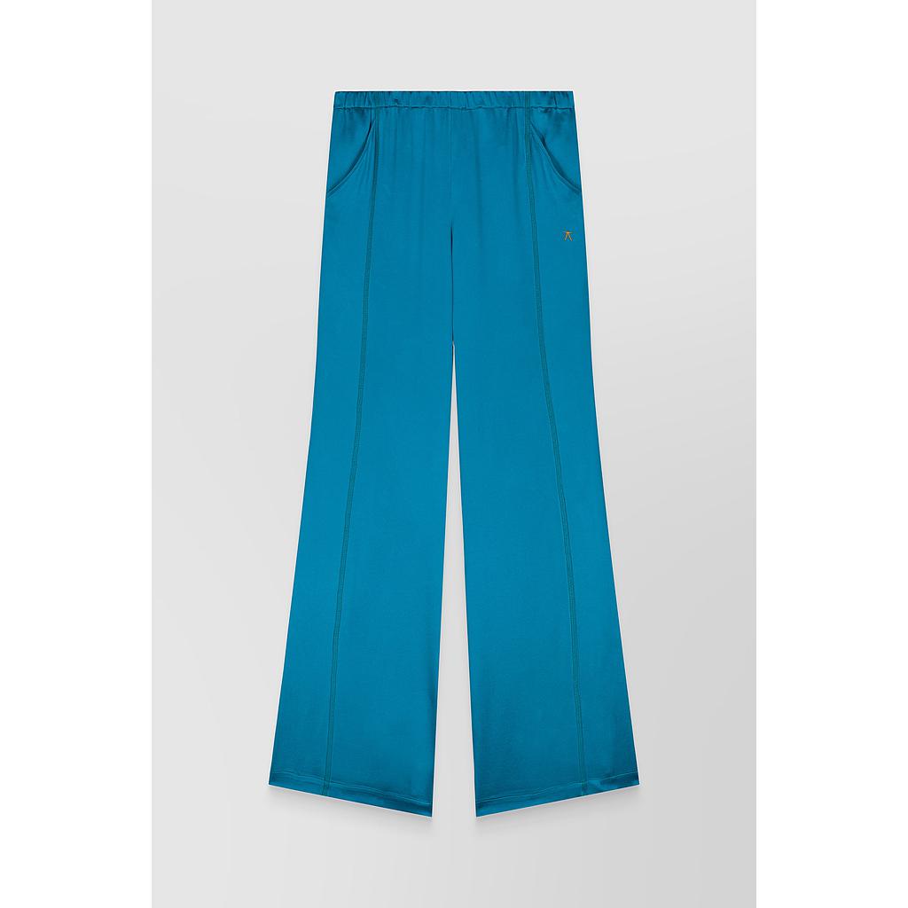 Fluid crêpe satin palazzo pants