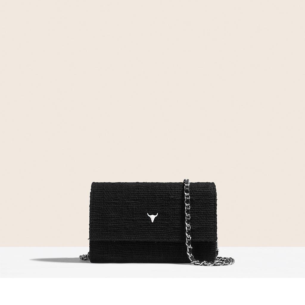 SAC MINI NELLY - COTON TISSÉ NOIR