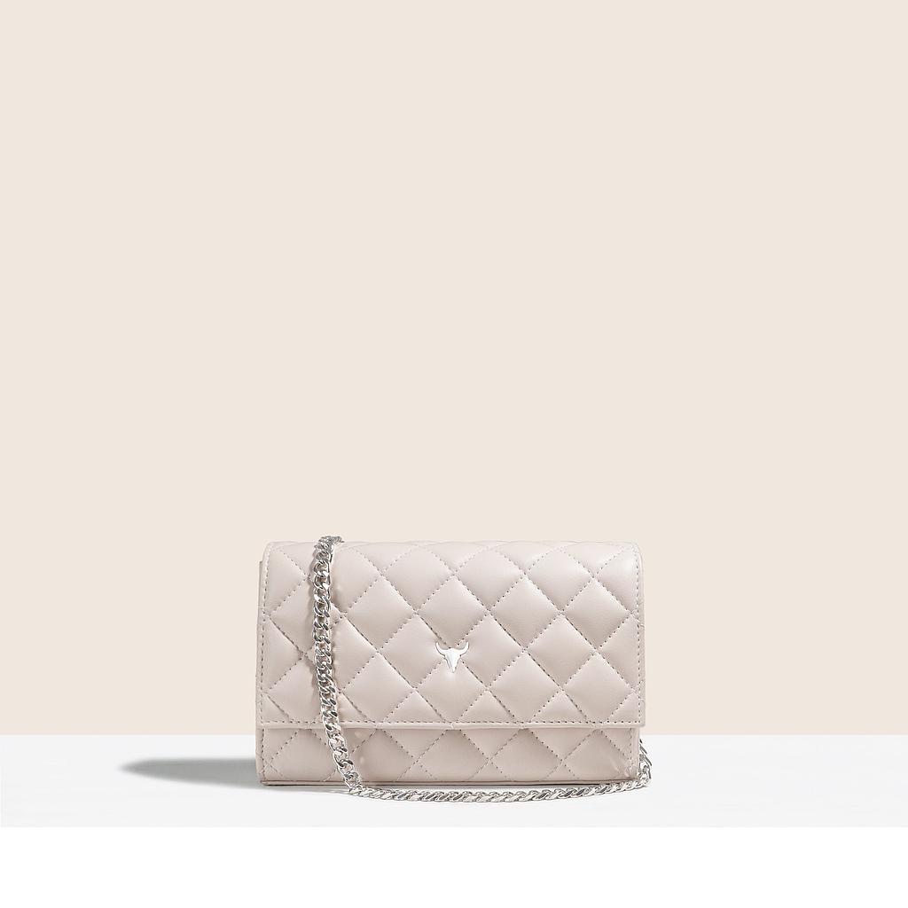 SAC MINI NELLY - CUIR OFF - WHITE MATELASSÉ