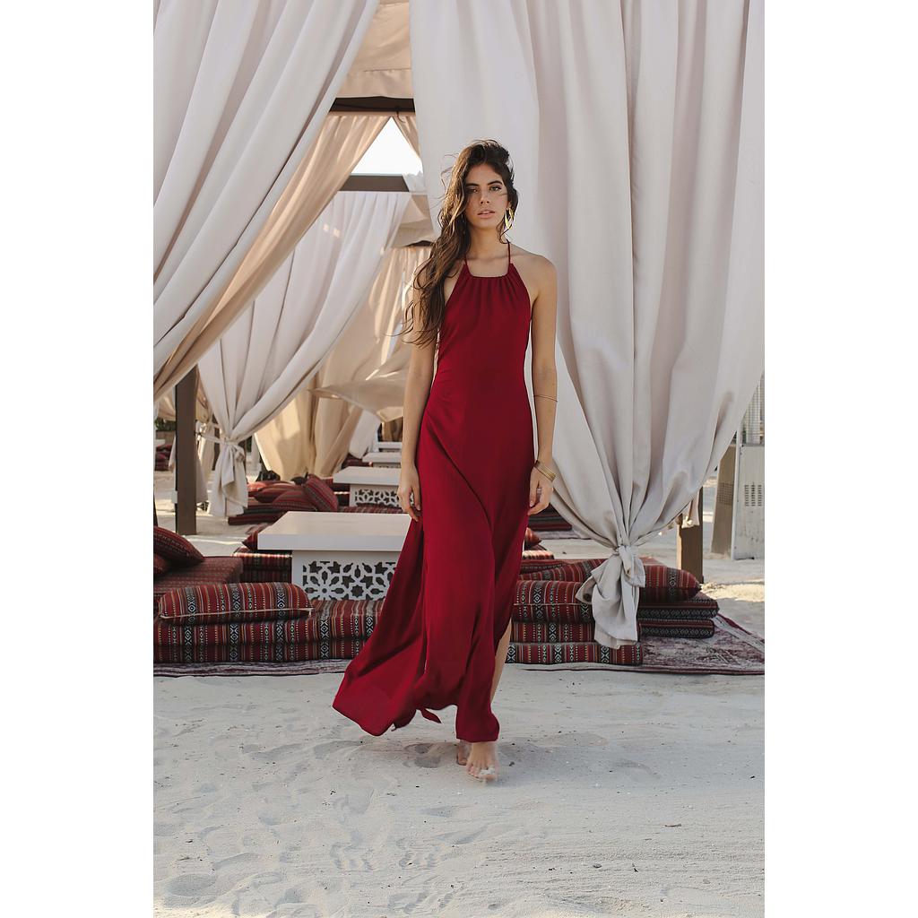 Robe dos-nu Sofia Bordeaux