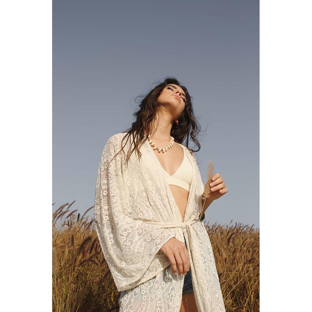 Kimono dentelle Lilya Cream