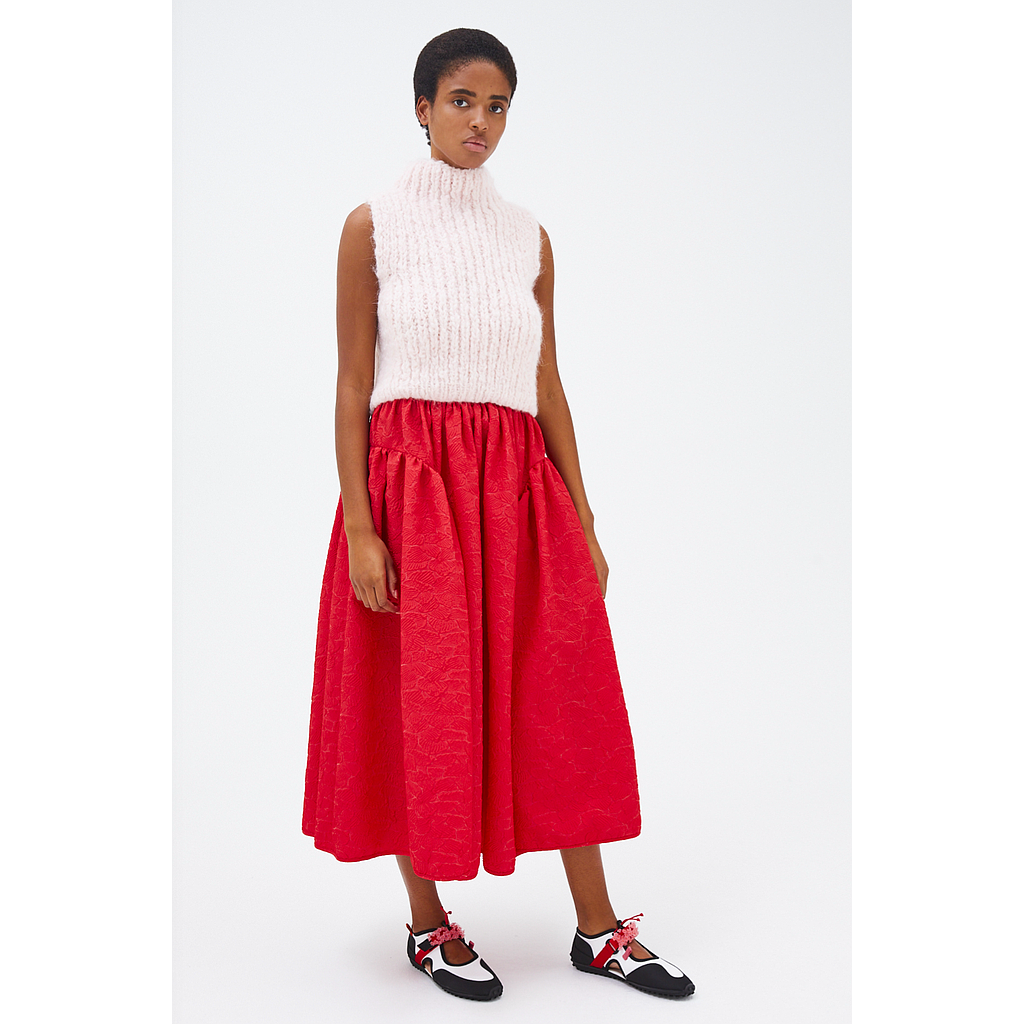 Alpaga-mohair blend high neck vest
