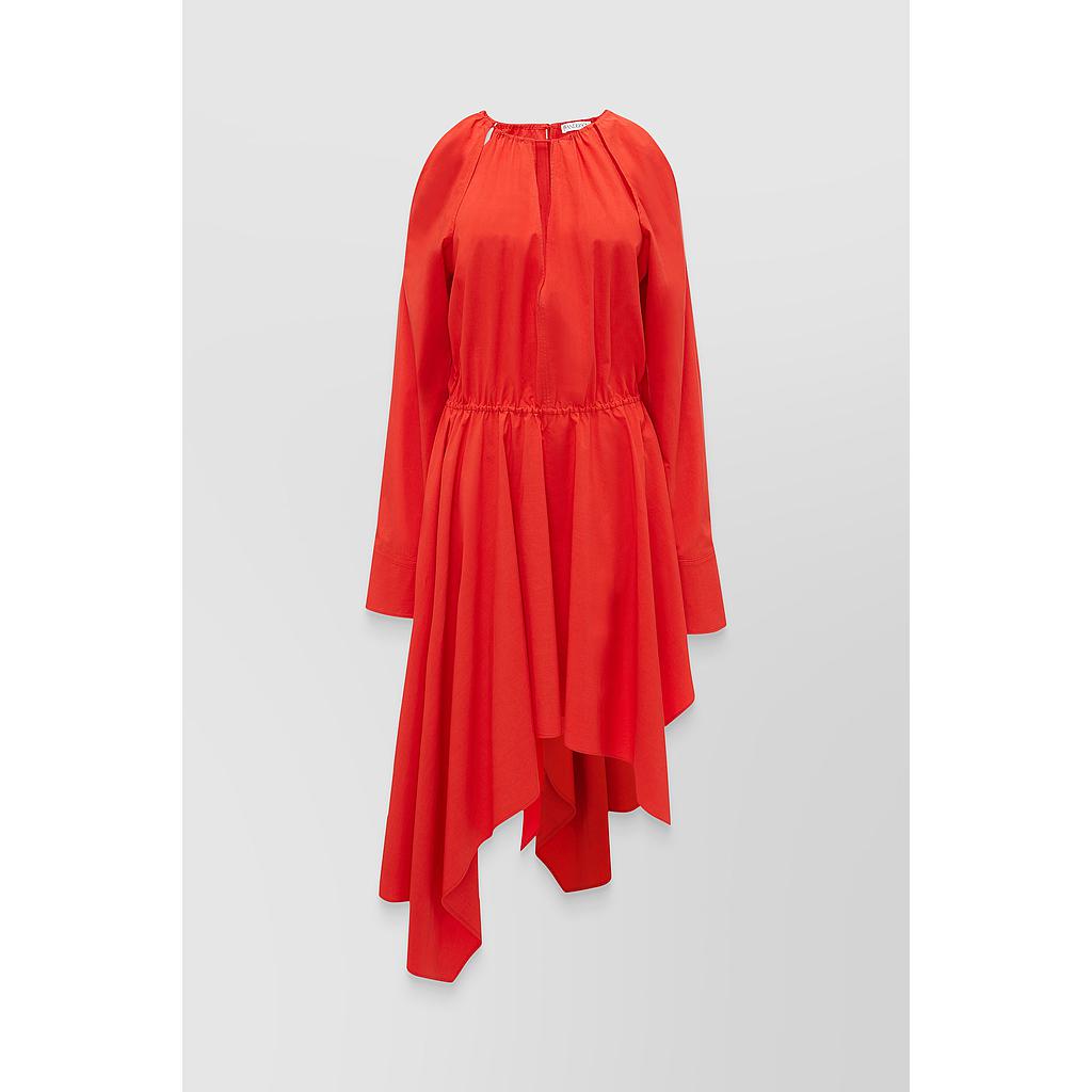 Slit detail asymmetric V-neck dress