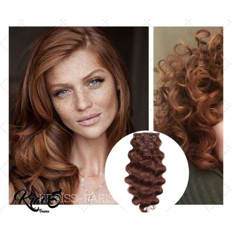 Extension à clip bouclé Marron doré (#30)