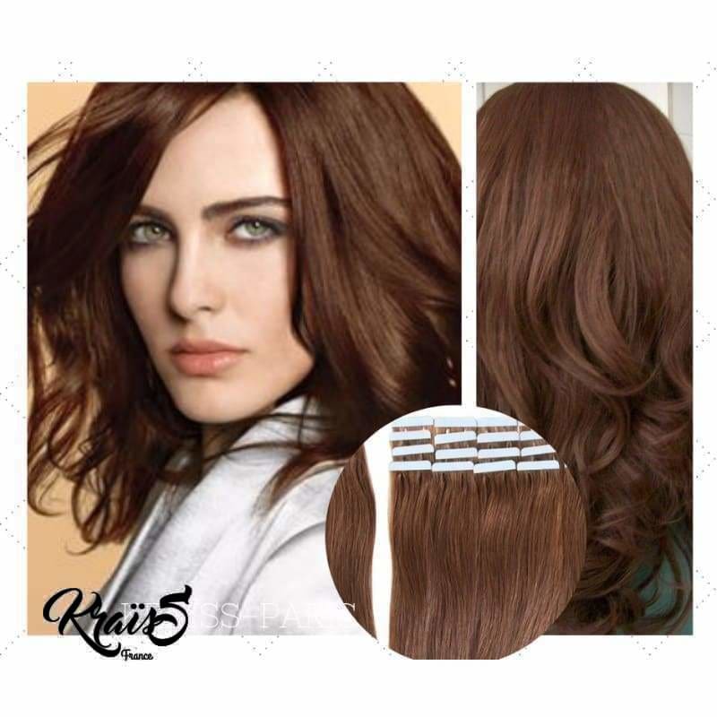 Extension adhésive lisse Marron doré (#30)