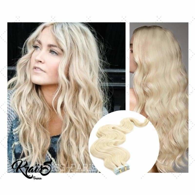 Extension adhésive ondulé Blond Platine (#60)