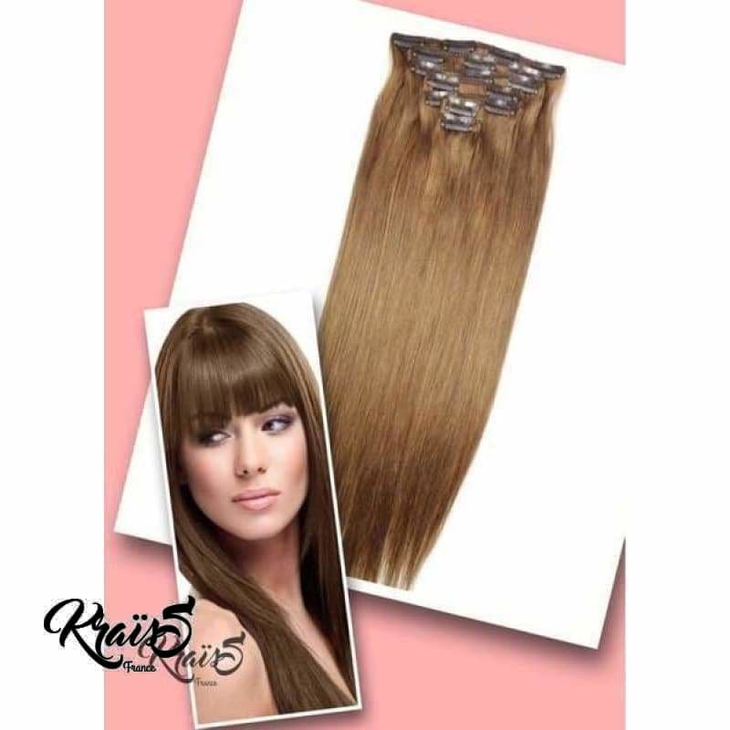 Extensions à clip Lisse Couleur 8 dit Noisette Clair