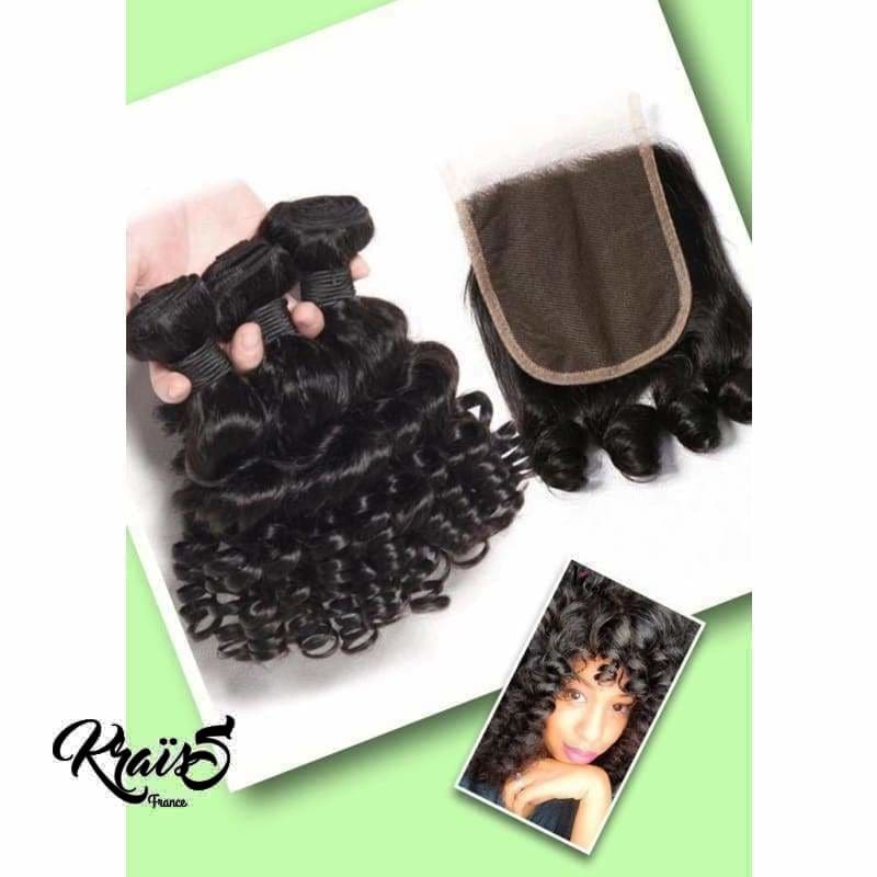 Formule Brésilienne Bouncy curly  ( 3 paquets + 1  closure  )