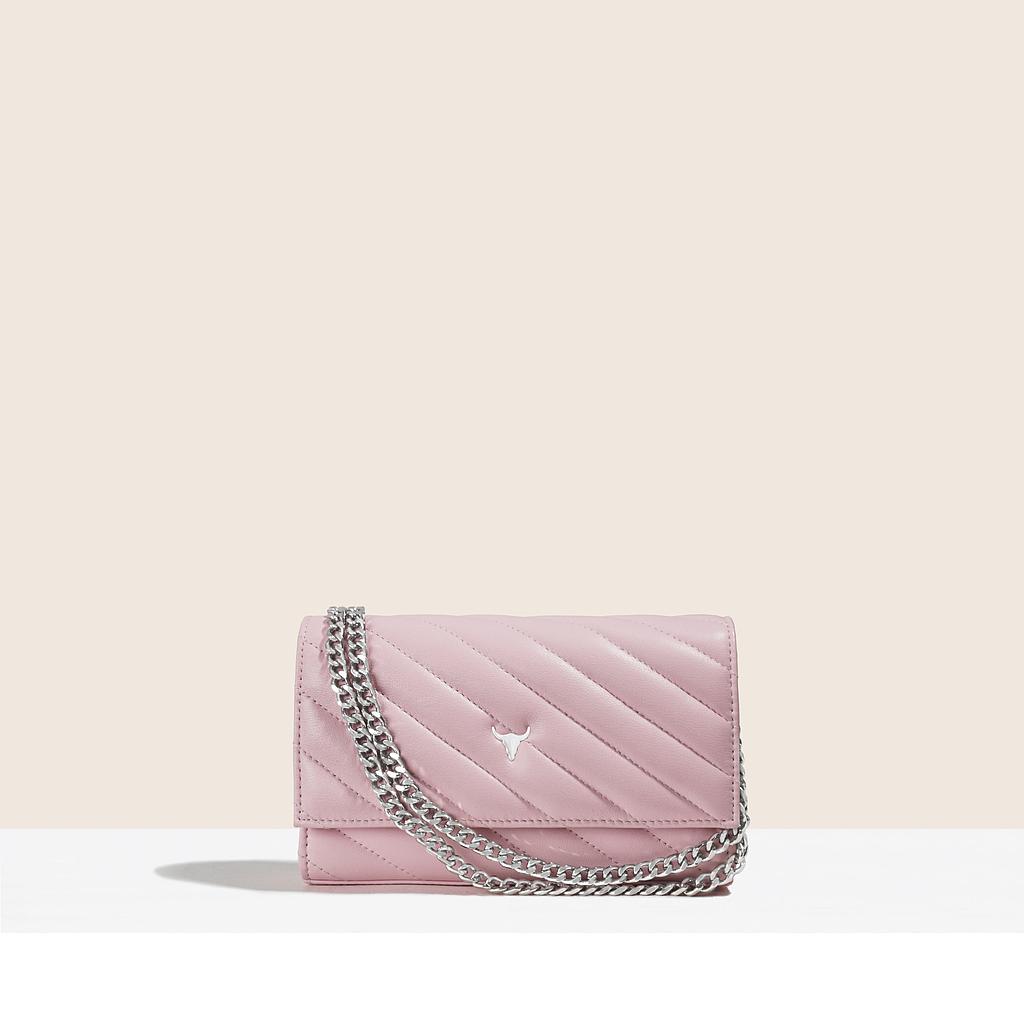 SAC MINI NELLY - CUIR ROSE MATELASSÉ