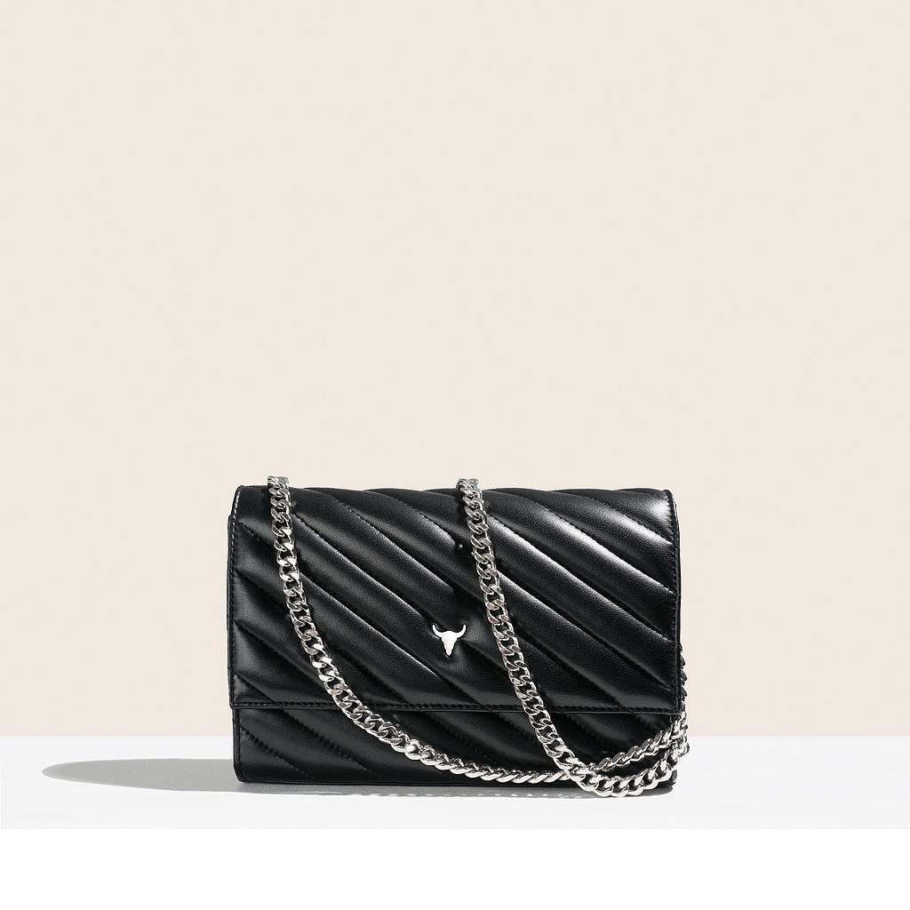 SAC NELLY ORIGINAL - CUIR NOIR MATELASSÉ