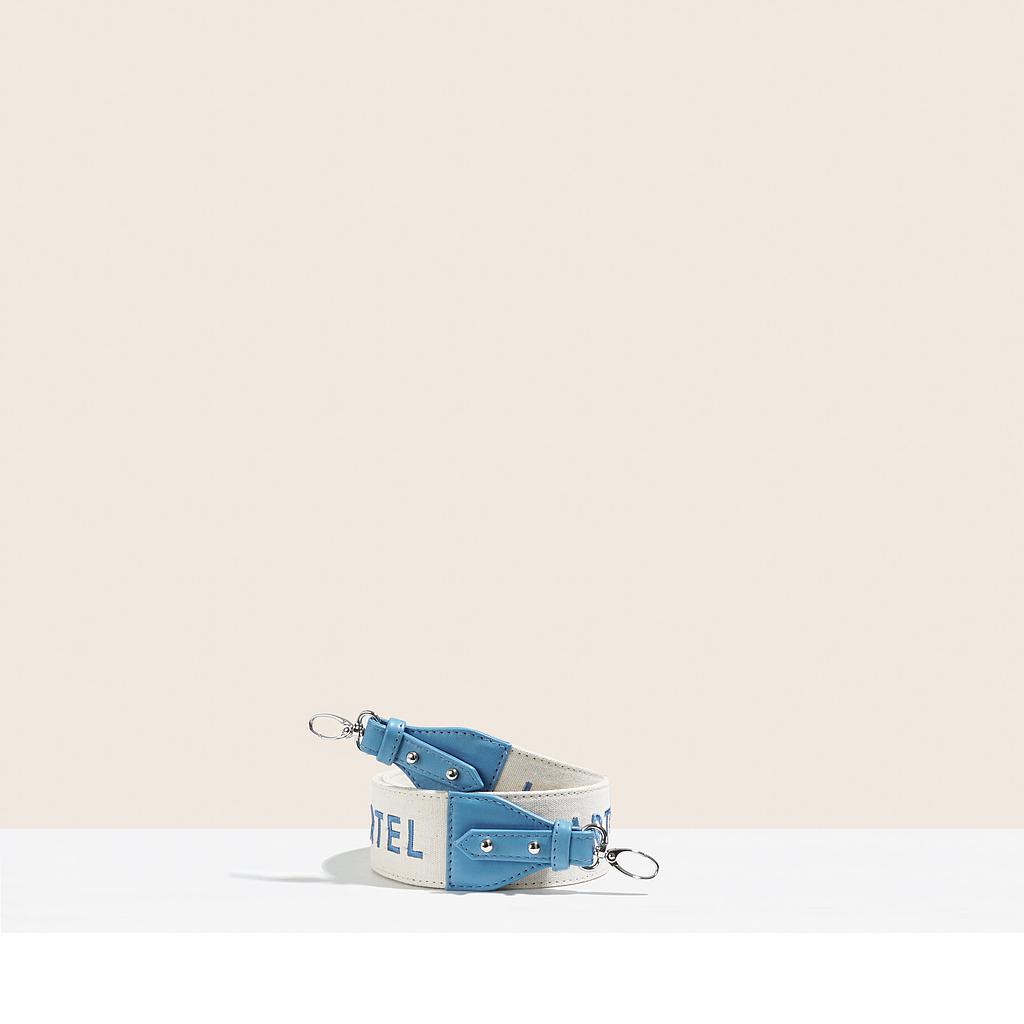 ANSE/BANDOULIÈRE LE PETIT CARTEL - COTON CRÈME BRODÉE BLEU