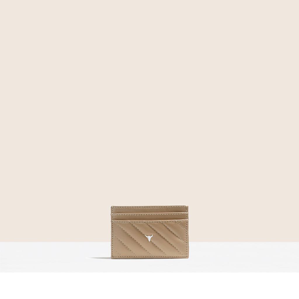 PORTE-CARTES LANA - CUIR NUDE MATELASSÉ