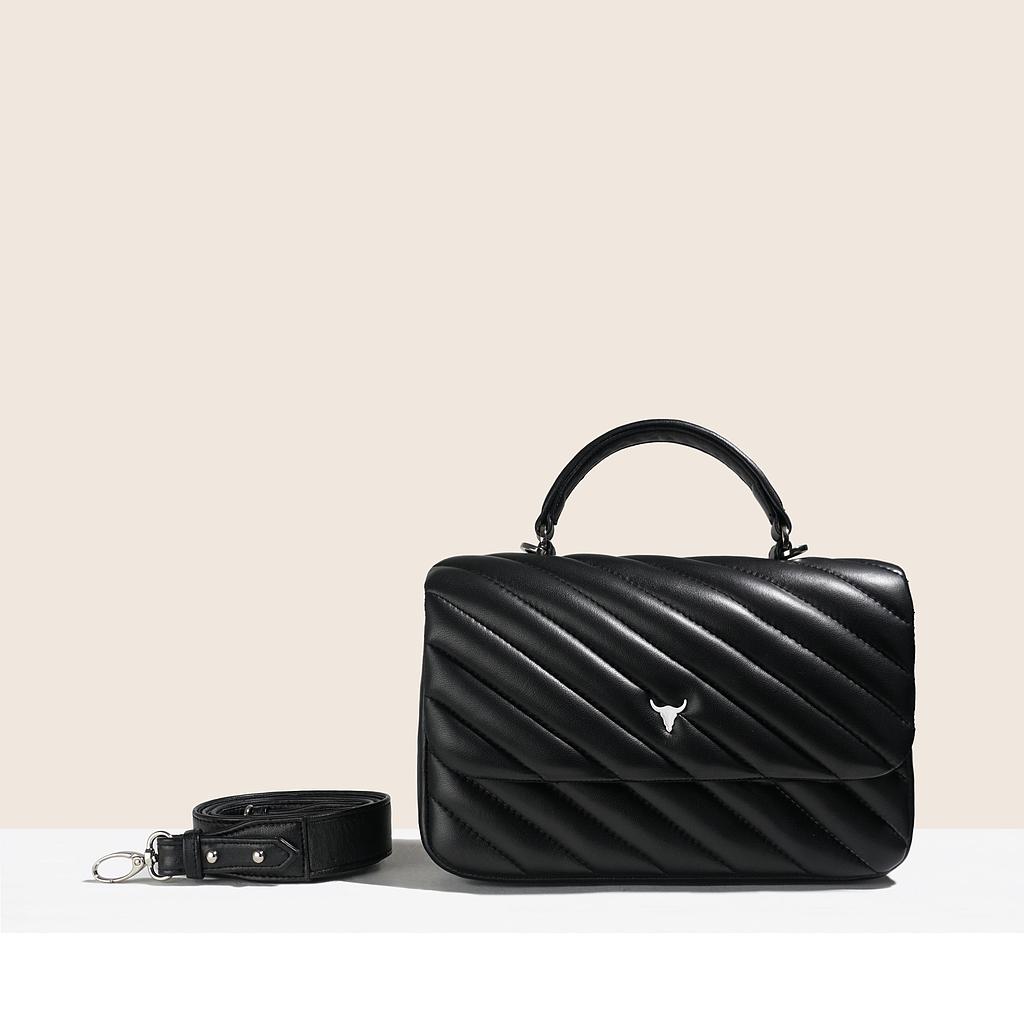 PRÉ-COMMANDE SAC BRIGITTE ORIGINAL - CUIR NOIR MATELASSÉ