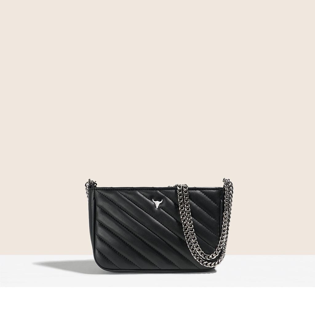 SAC GABBY - CUIR NOIR MATELASSÉ