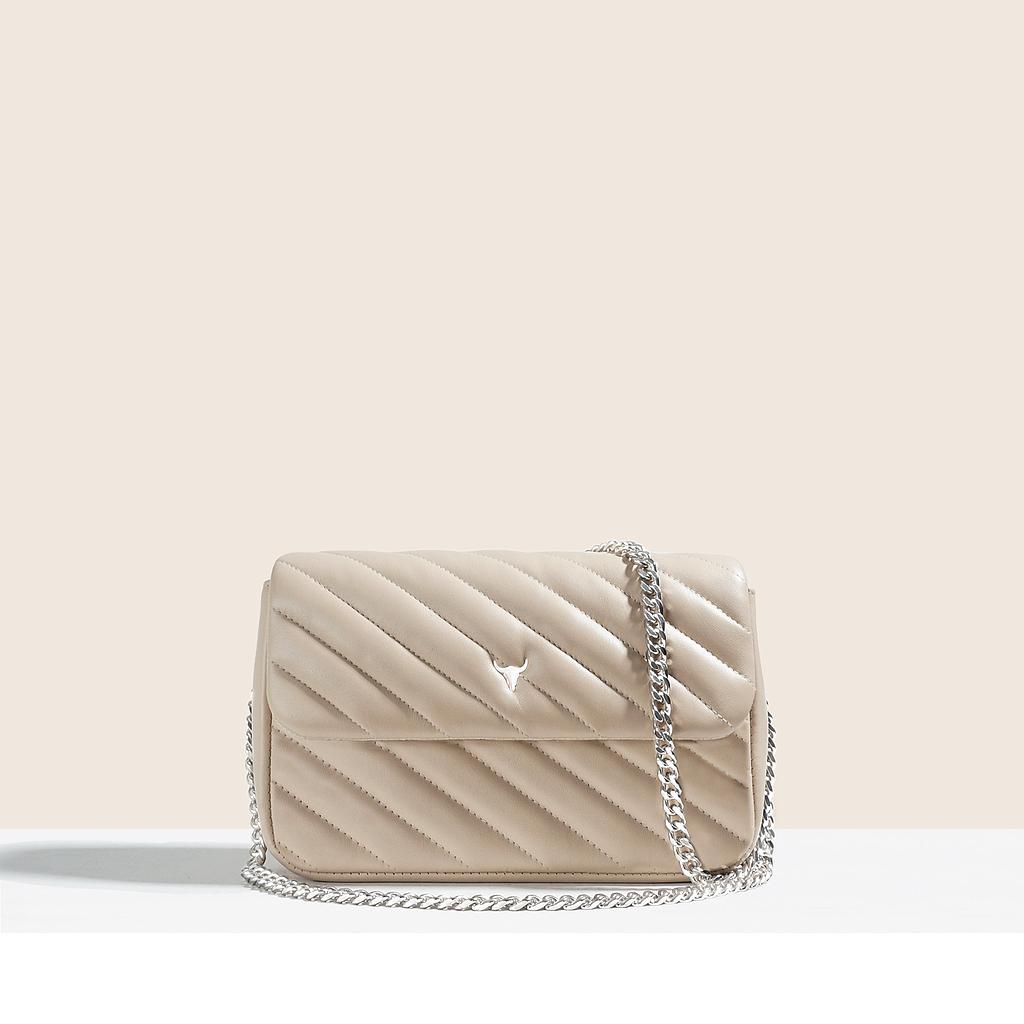 PRÉ-COMMANDE SAC JOSH ORIGINAL - CUIR BEIGE MATELASSÉ