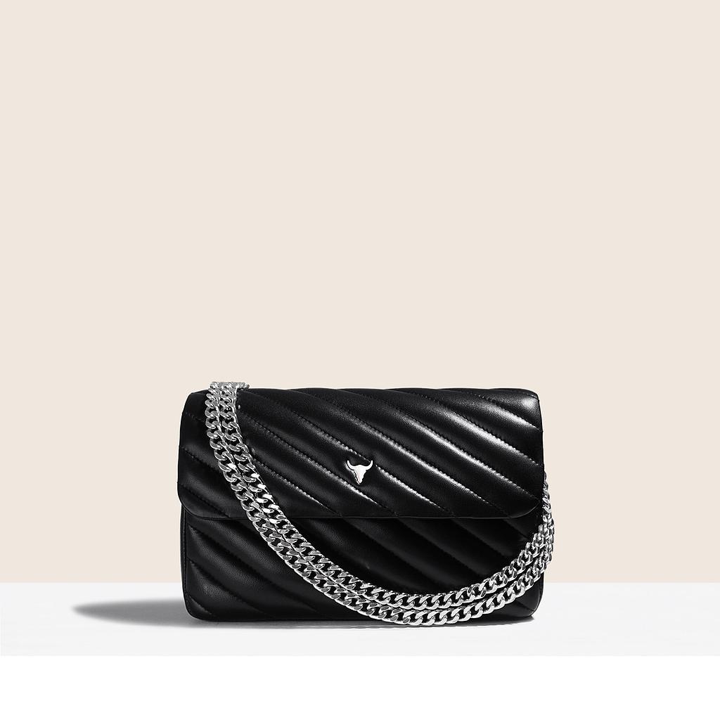 PRÉ-COMMANDE SAC JOSH ORIGINAL - CUIR NOIR MATELASSÉ
