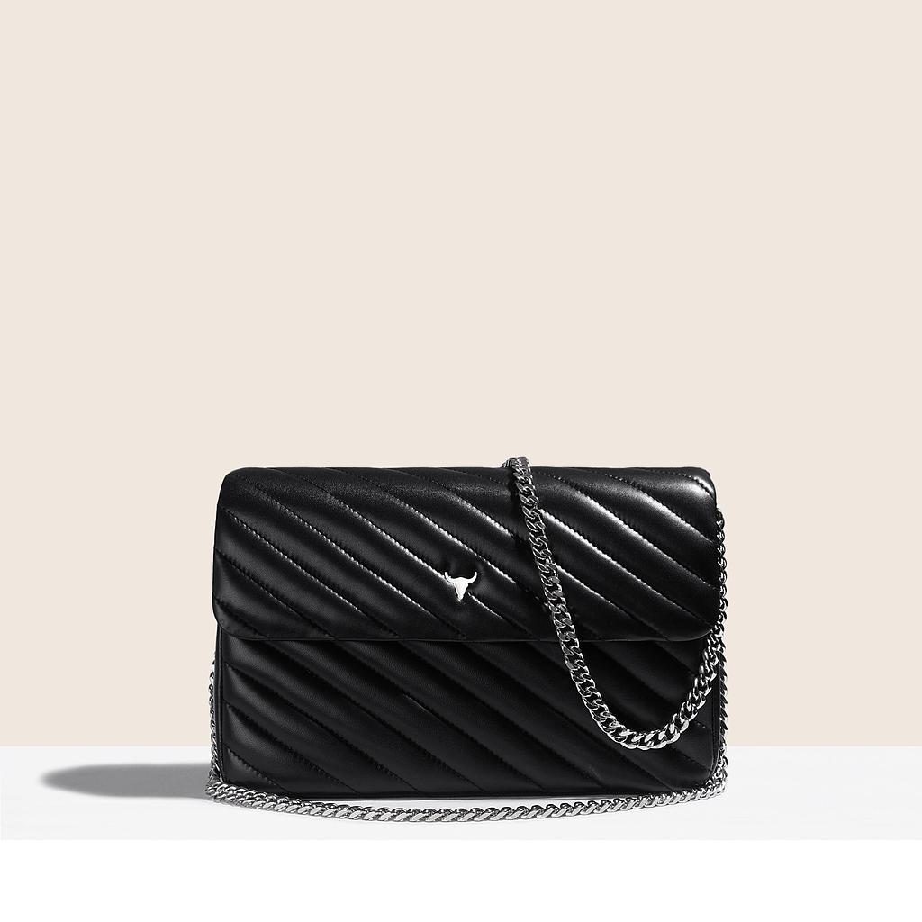 SAC MAXI JOSH - CUIR NOIR MATELASSÉ