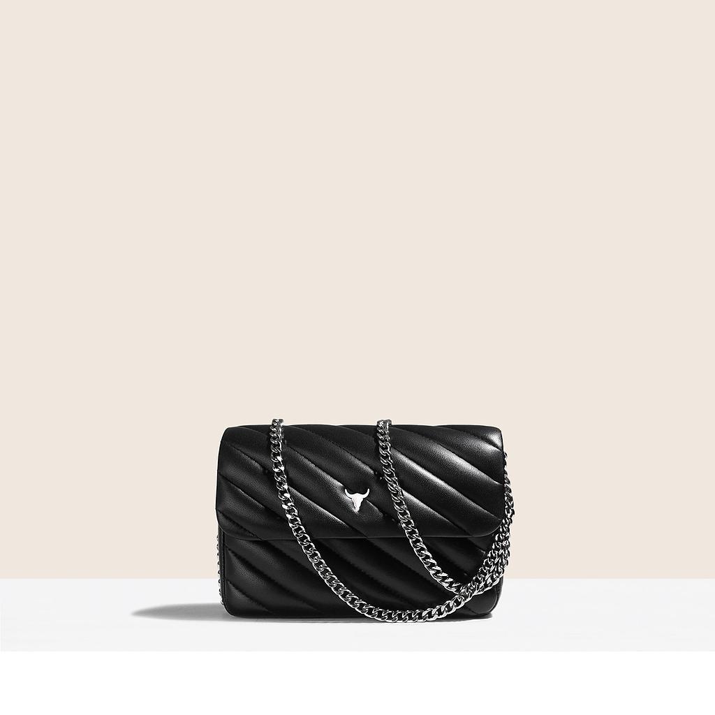 SAC MINI JOSH - CUIR NOIR MATELASSÉ