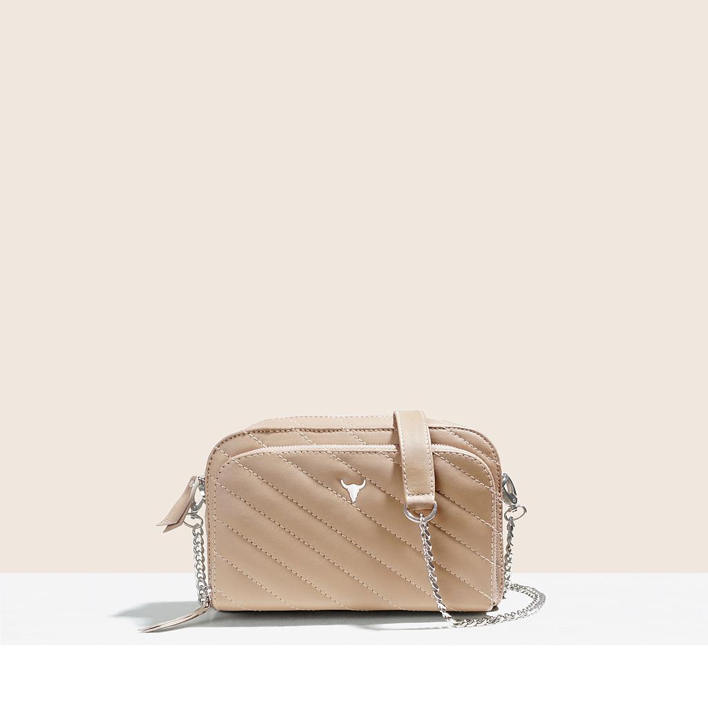 SAC MONIQUE - CUIR NUDE MATELASSÉ