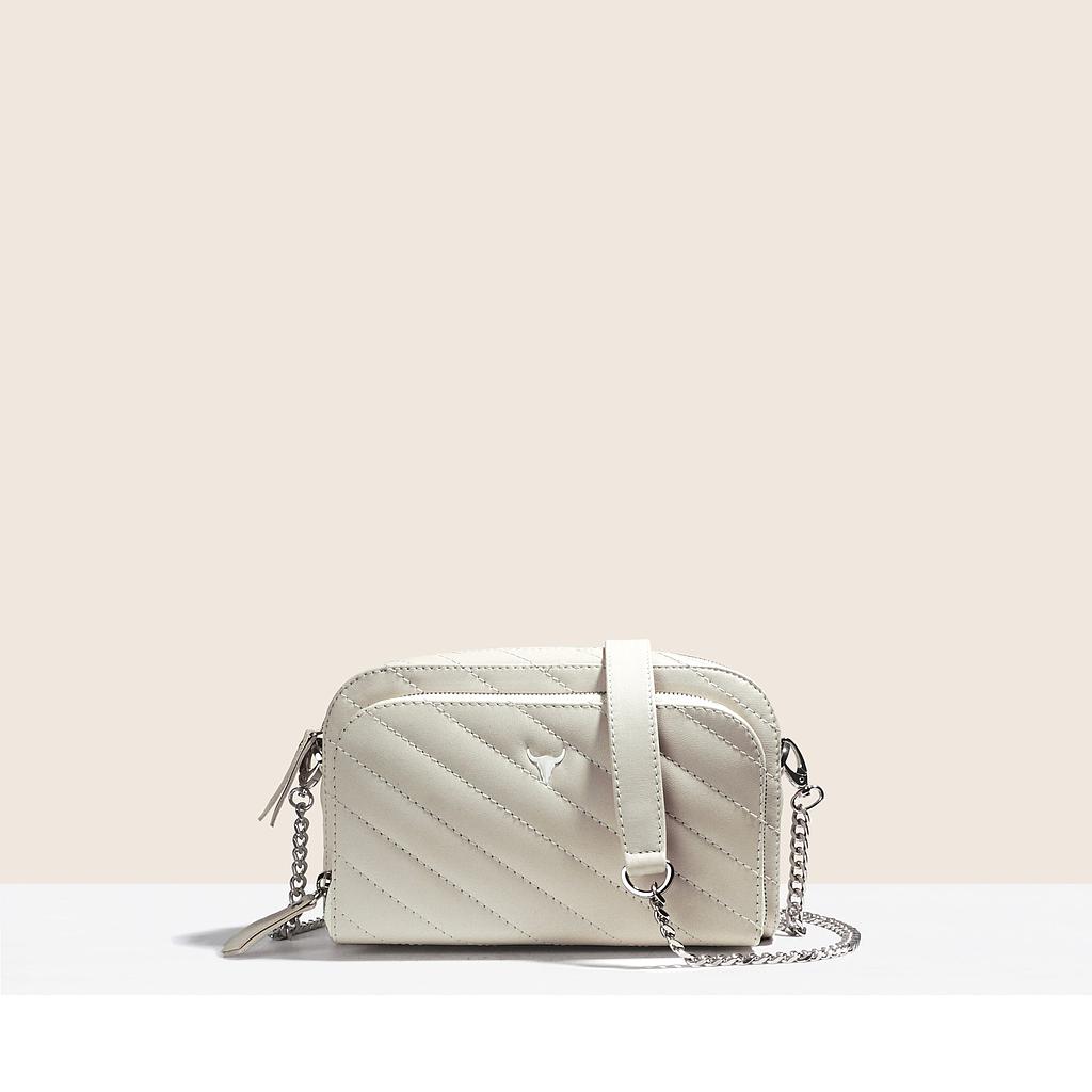 SAC MONIQUE - CUIR OFF - WHITE MATELASSÉ