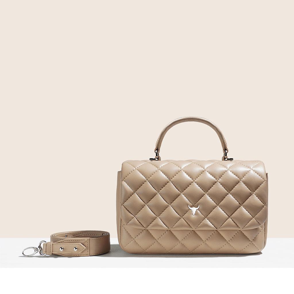 SAC BRIGITTE ORIGINAL - CUIR NUDE MATELASSÉ