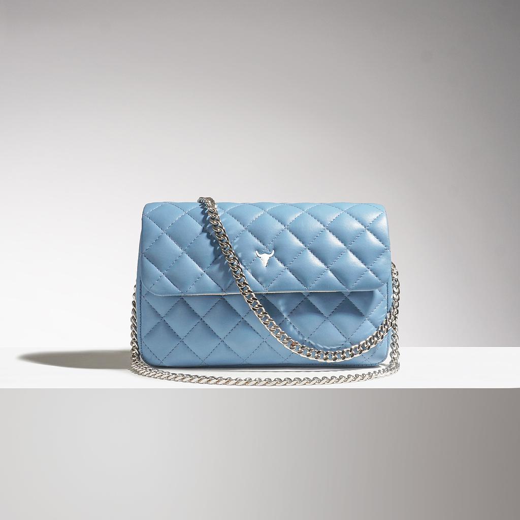 SAC JOSH ORIGINAL - CUIR BLEU MATELASSÉ