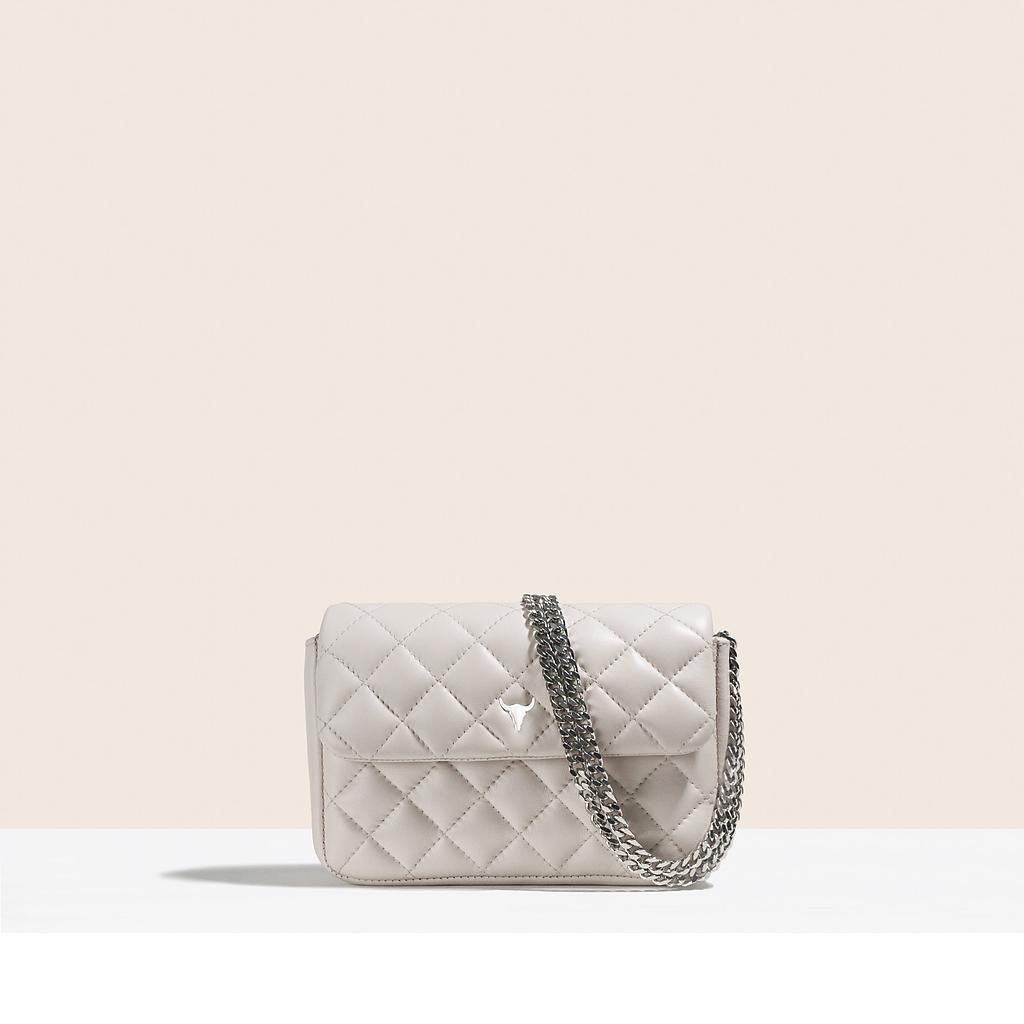 SAC MINI JOSH - CUIR OFF - WHITE MATELASSÉ