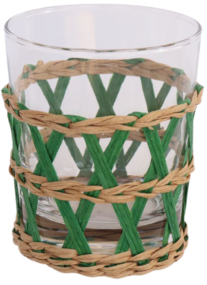 Drinking Glass DOF Green and Natural ( Set/16 Pcs )