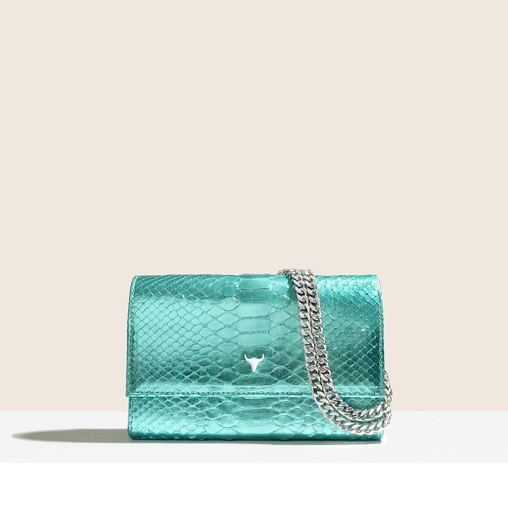 PRÉ-COMMANDE - SAC NELLY ORIGINAL - PYTHON METALLIC BLUE - LIVRAISON LA SEMAINE DU 6 JUIN