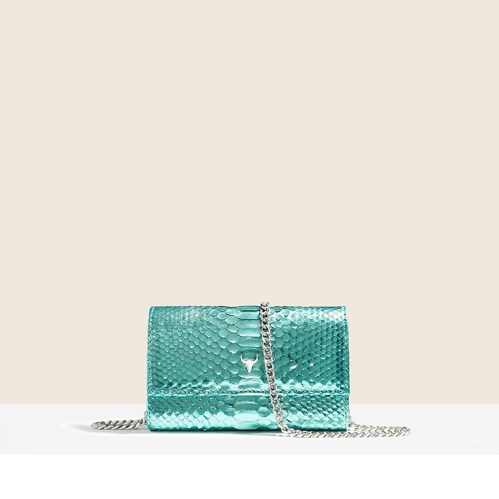 PRÉ-COMMANDE WALLET NELLY - PYTHON METALLIC BLUE - LIVRAISON LA SEMAINE DU 6 JUIN