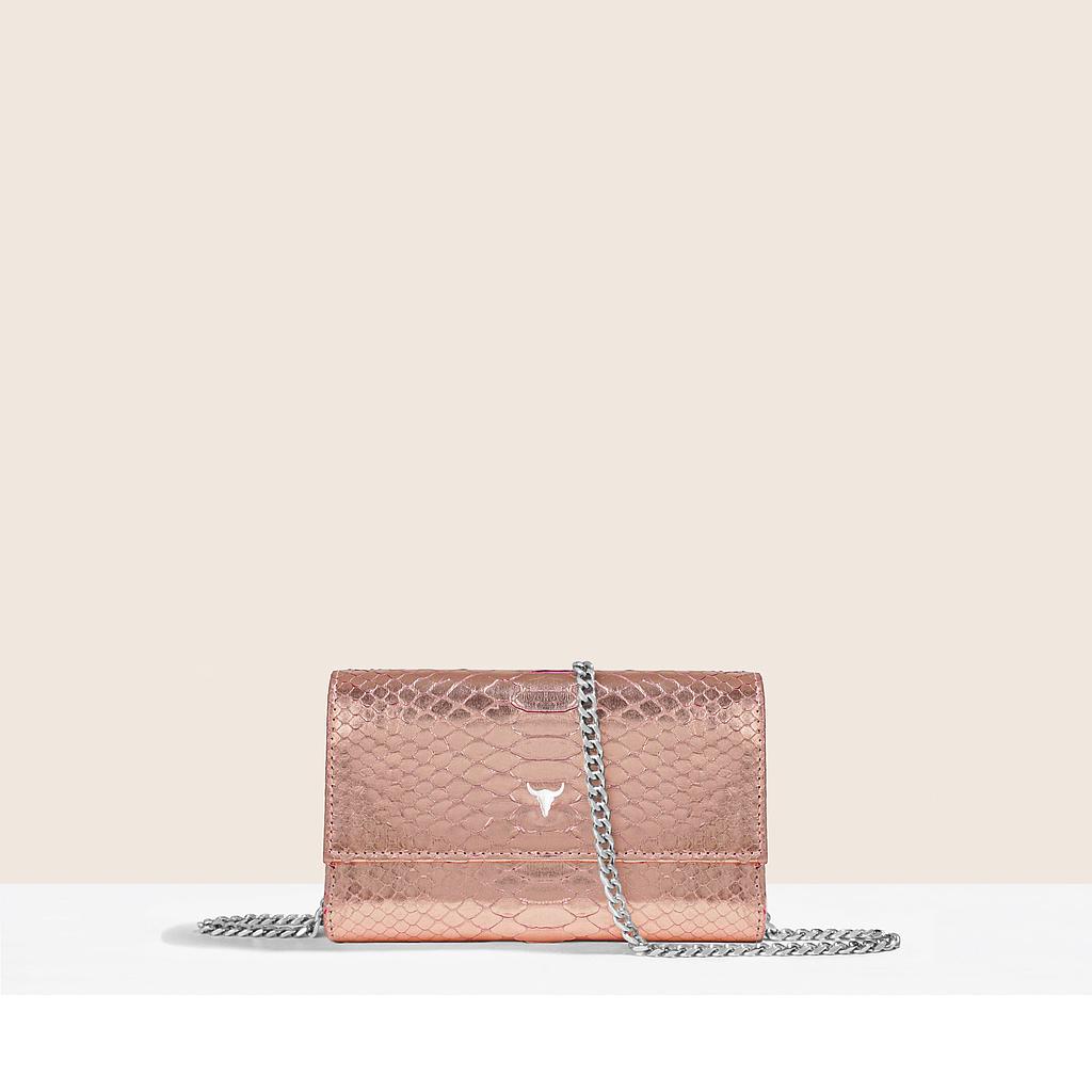 PRÉ-COMMANDE WALLET NELLY - PYTHON METALLIC PINK - LIVRAISON LA SEMAINE DU 6 JUIN