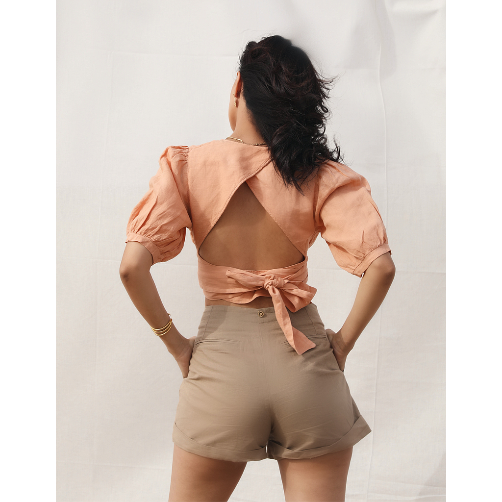 Crop-top Pénélope Abricot