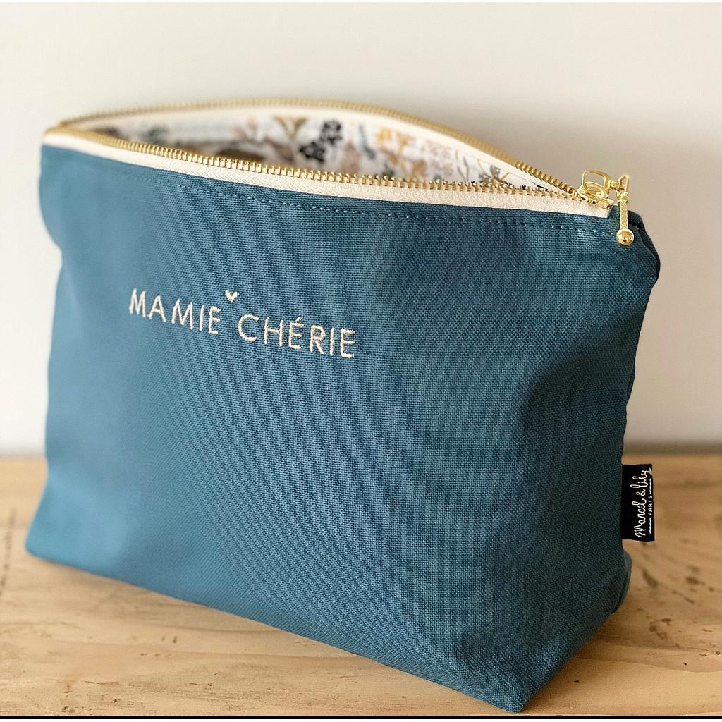 Grande Trousse bleu canard "Mamie chérie"