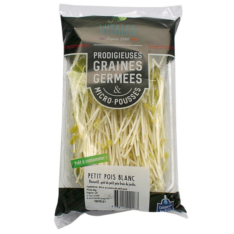 Graines germées de petits pois blancs - 85g
