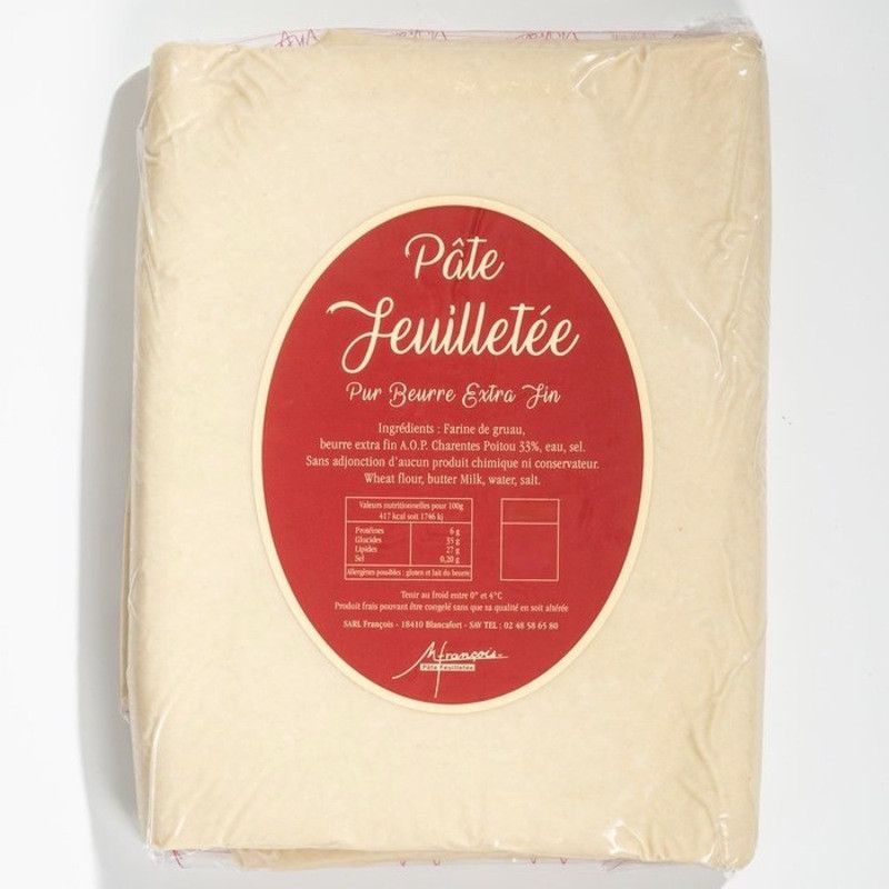 Pâte feuilletée pur beurre prête à rouler - 1kg