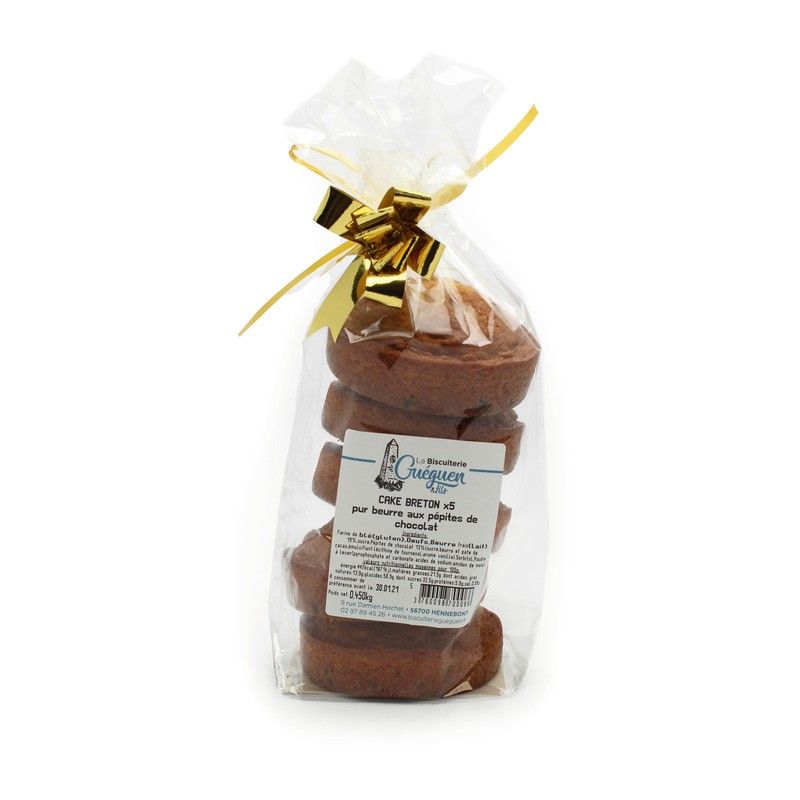 Cake breton aux pépites de chocolat x5 sachet  - 450g