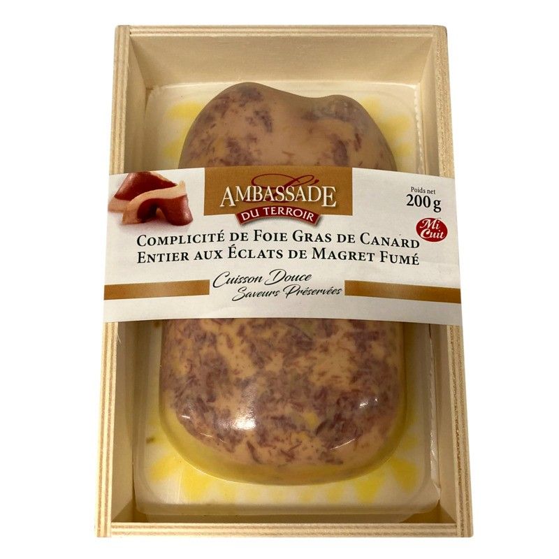 Complicité de foie gras de canard entier mi-cuit éclats de magret fumé - 200g