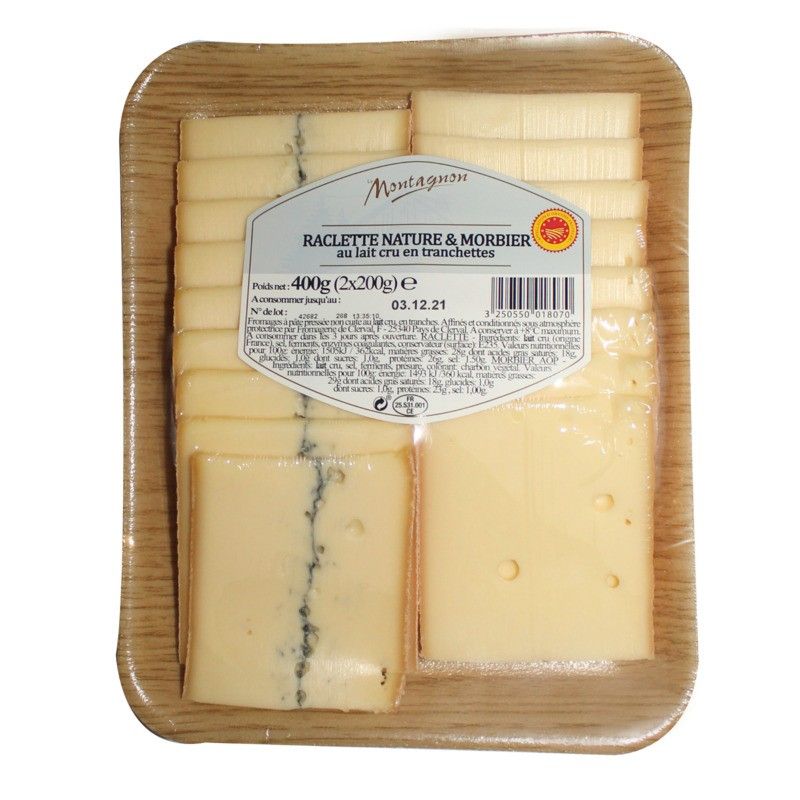 Duo de Raclette tranchées au lait cru avec morbier 2x200g