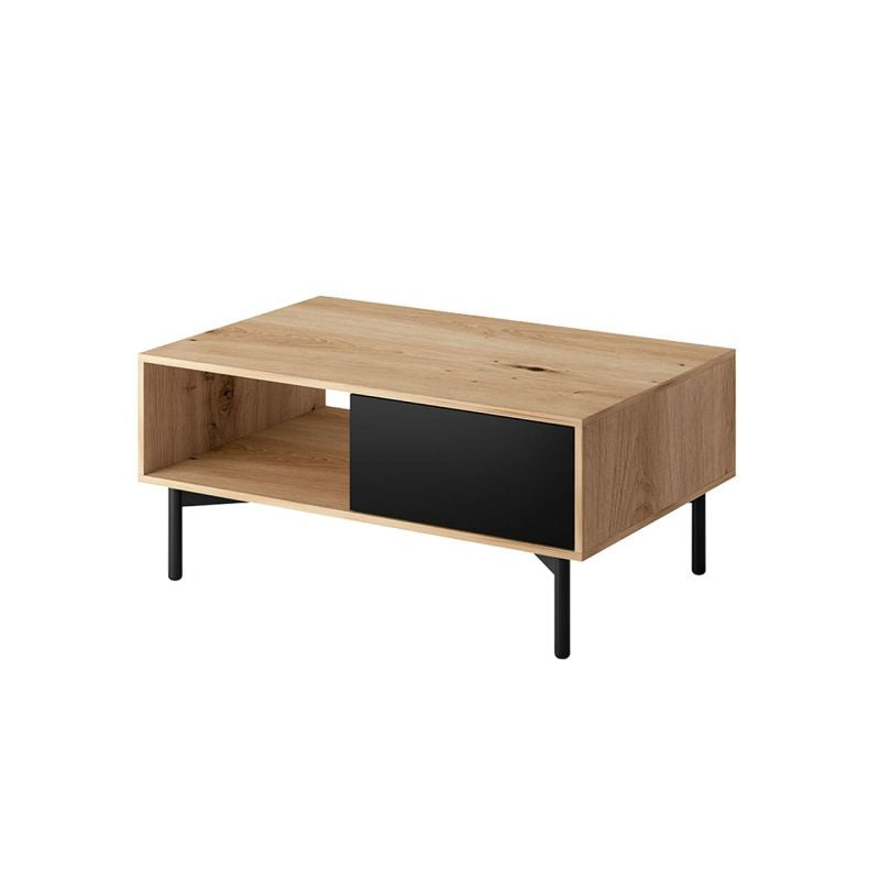 Table basse industrielle, 2 tiroirs