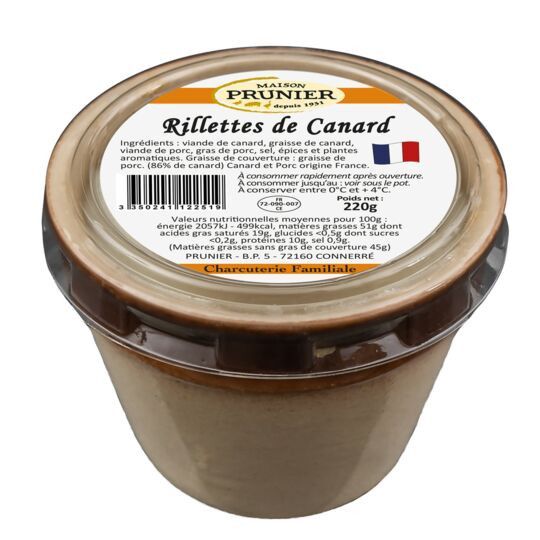 Rillettes pur canard - 220g