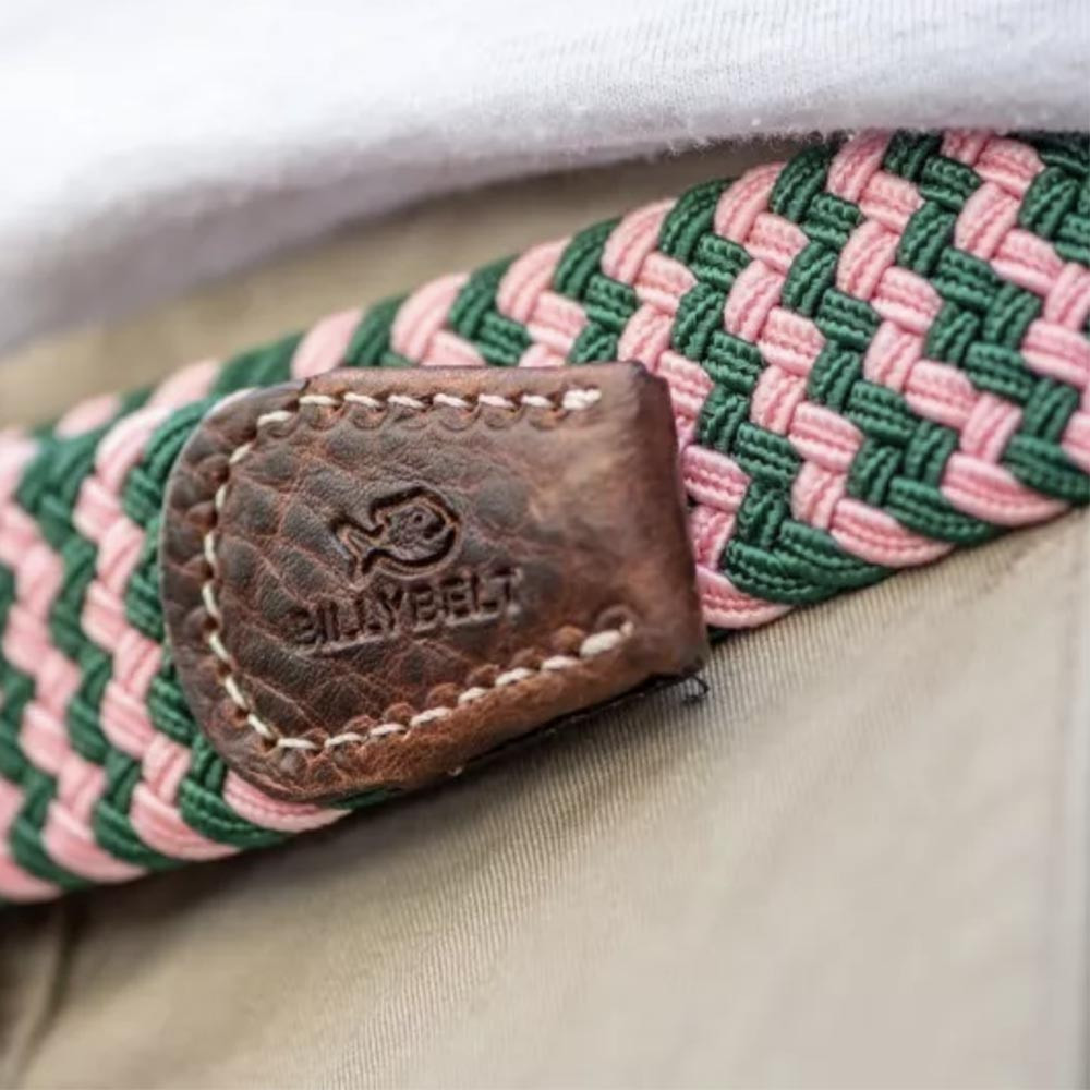 ceinture élastique zébrée vert &amp; rose