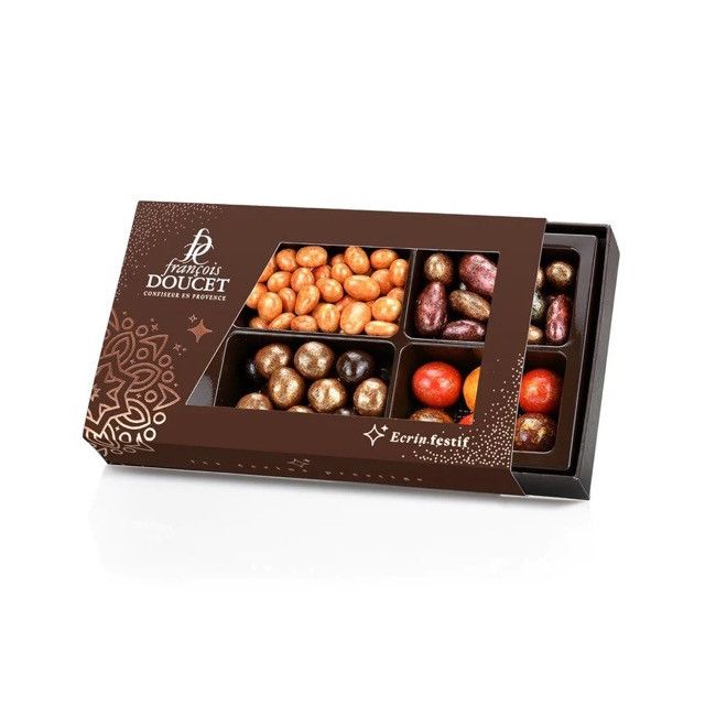 Coffret festif - assortiment fruits secs enrobés - 250g