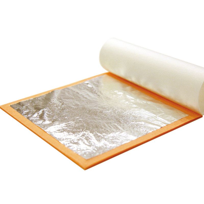 Carnet de 25 feuilles d'argent alimentaire 8x8cm