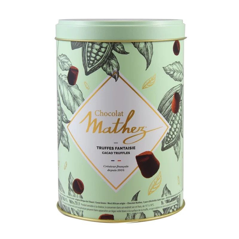 Truffes fantaisie, boîte vert pastel - 500g