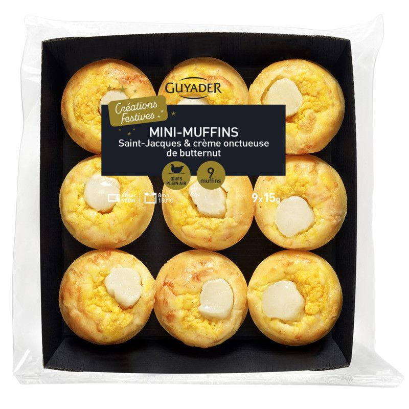 Mini muffin Saint-Jacques et crème de butternut x9 - 135g