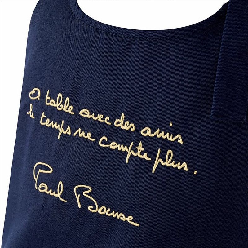Tablier bleu brodé Paul Bocuse