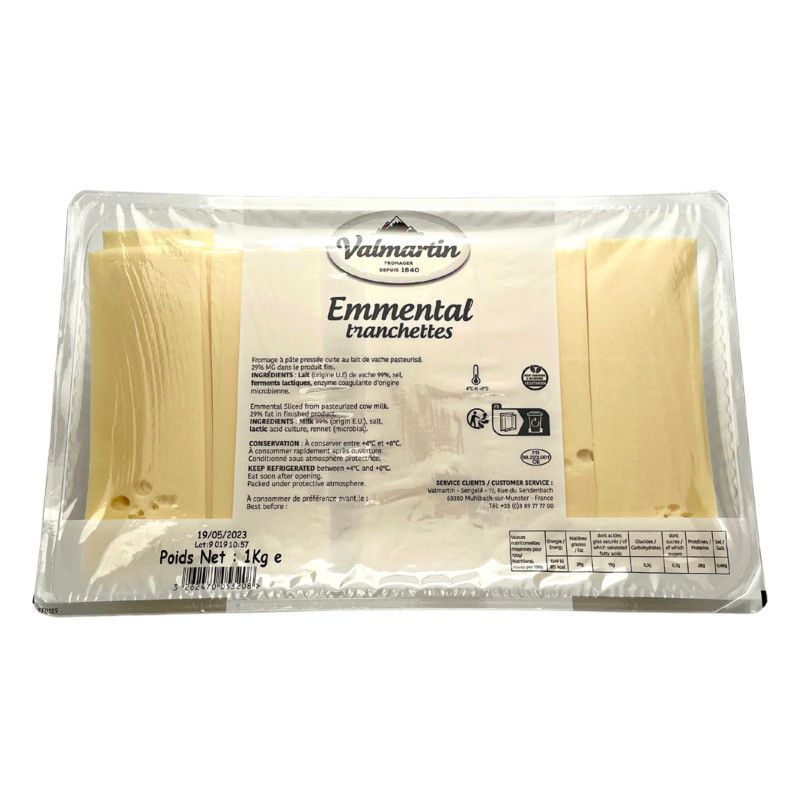 Emmental en tranchettes 15x5 - 1kg
