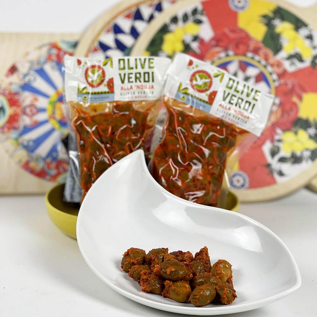 Olives vertes à l’ ‘nduja