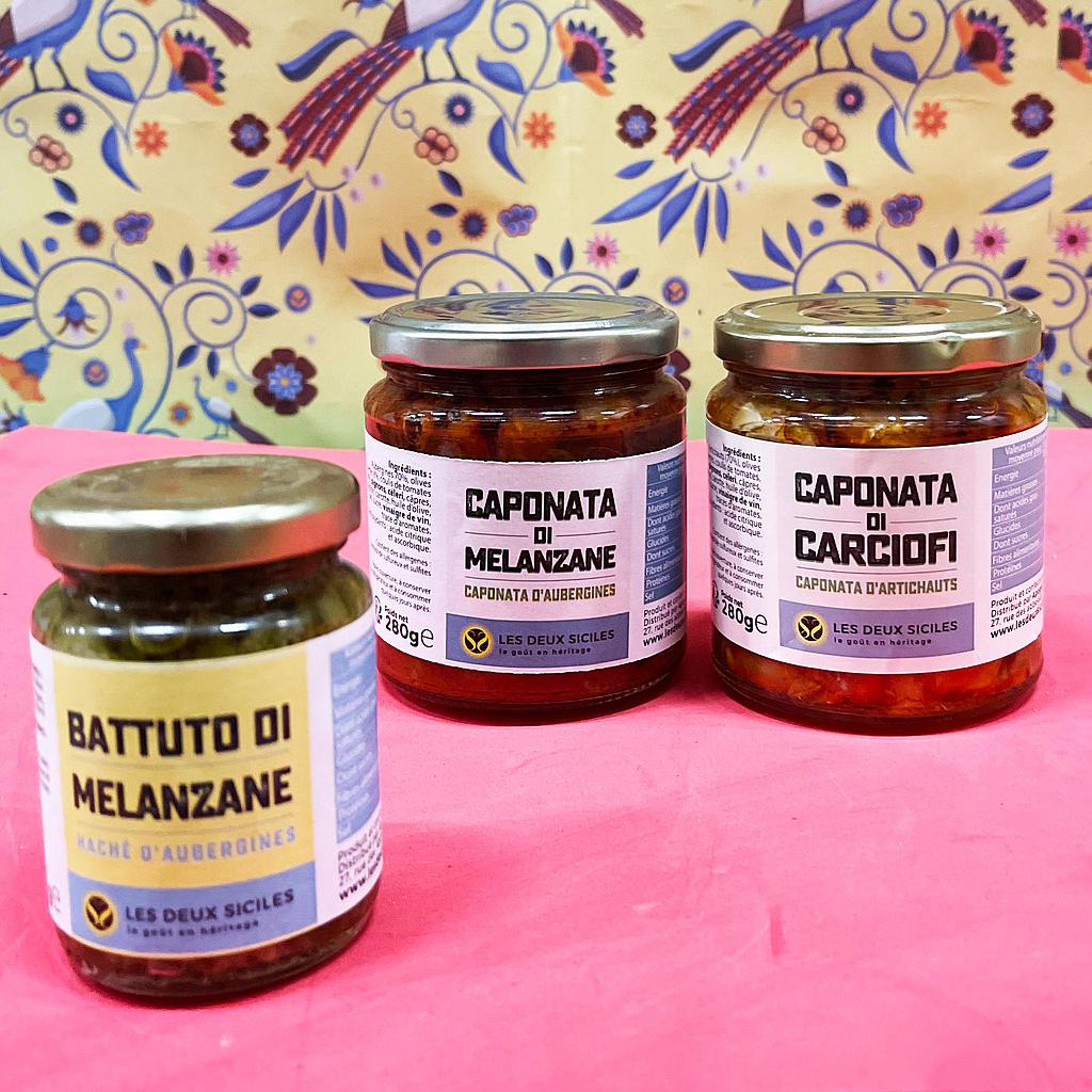 2 caponate et Crème d'aubergine